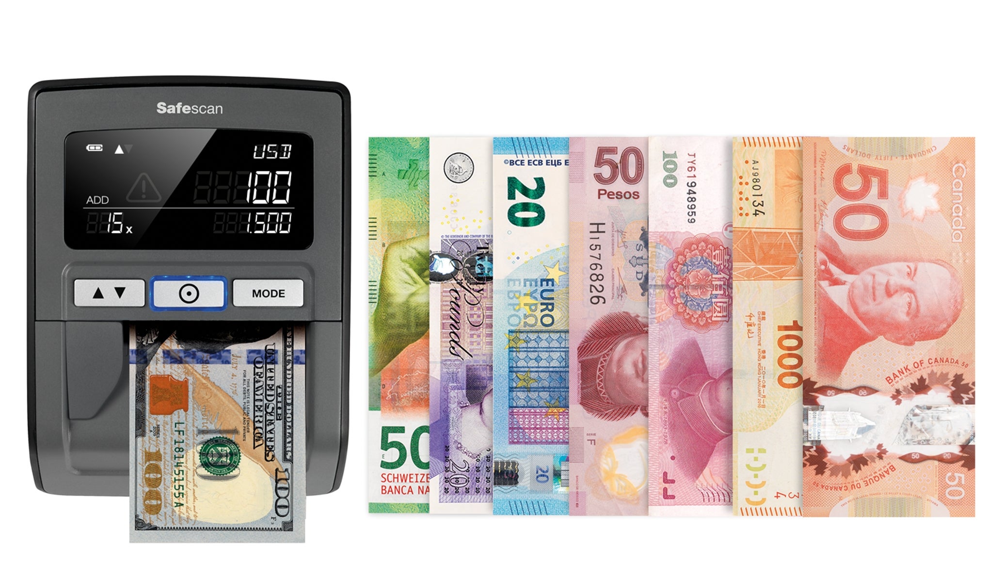 Detector de billetes falsos portátil - Safescan 35 - Pida ya